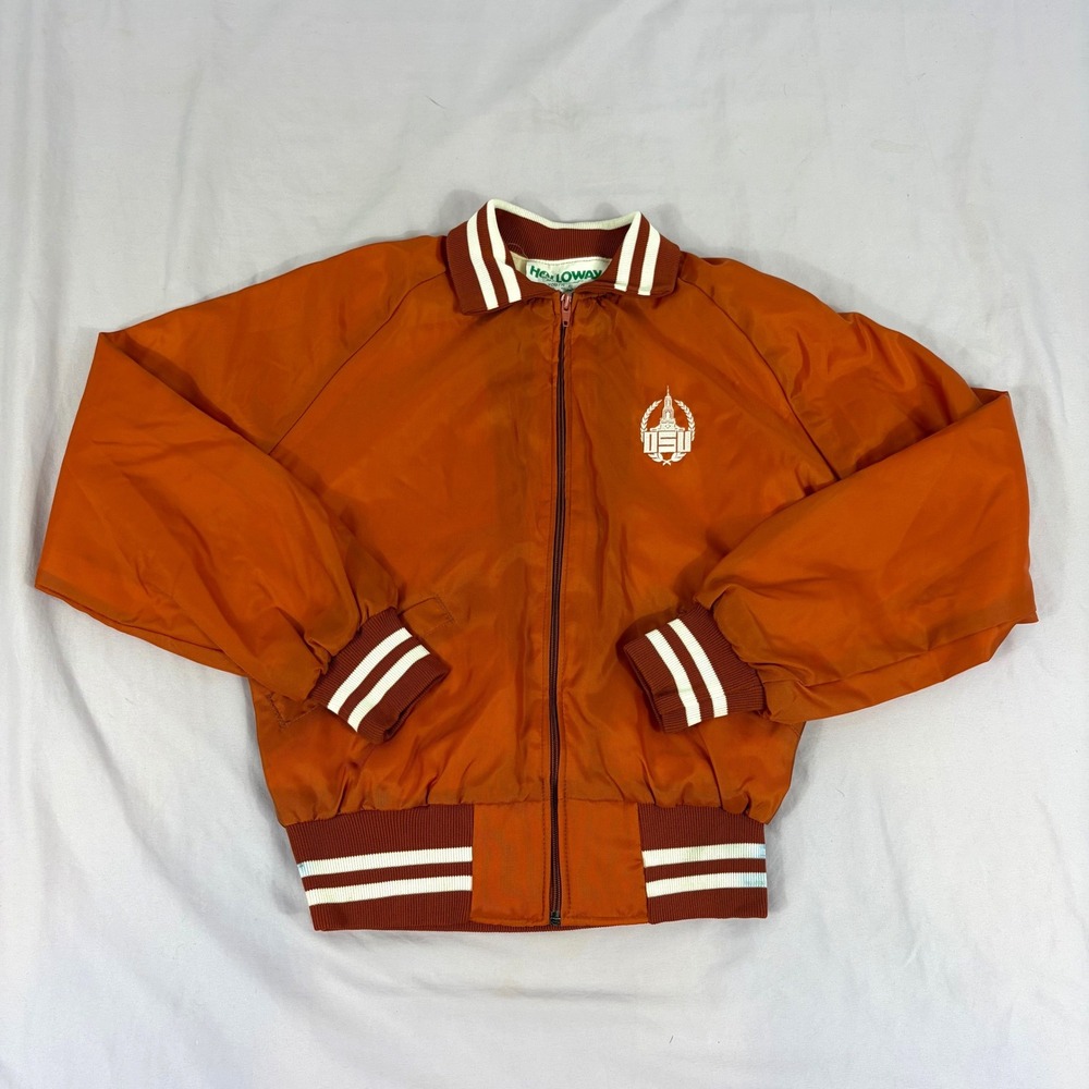Vintage Holloway OSU Oklahoma State University Bomber Jacket‎ Orange Youth XL